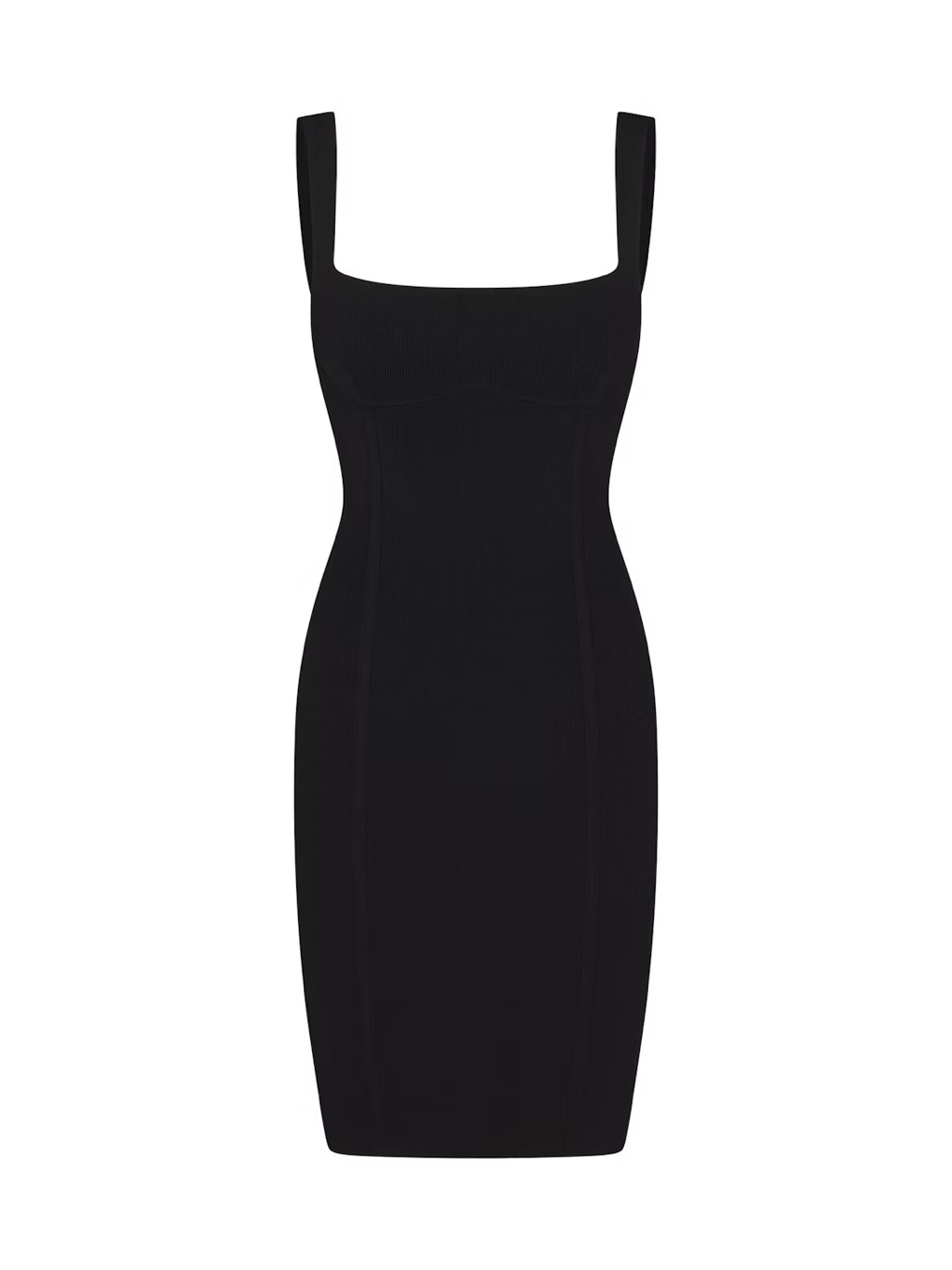 Skims Classic Black Square-Neck Bodycon Dress